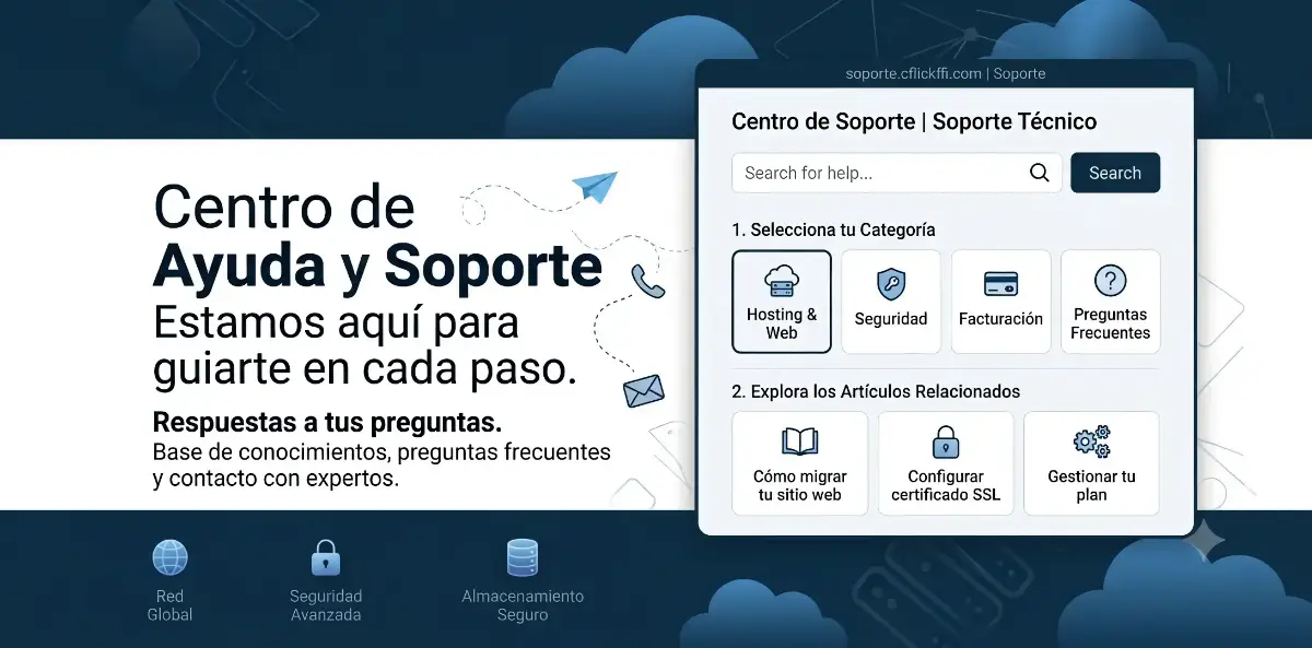 ayuda y soporte web hosting clickffi